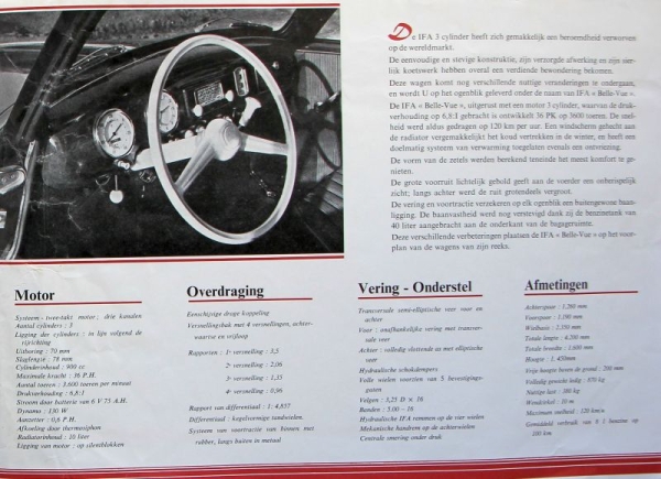 IFA F9 BelleVue 3 Cylinder Modelprogram 1952 Carbrochure (1373)